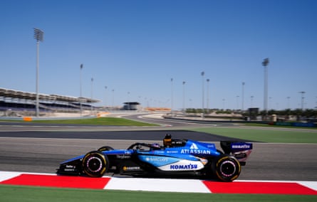 Alex Albon puts the 2026 Williams through its paces at the Sakhir circuit last month