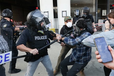 a man holding a pole