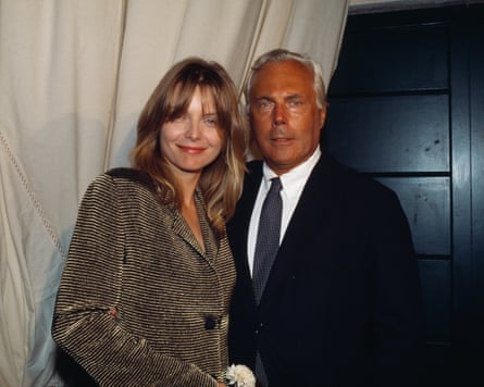 Michelle Pfeiffer and Giorgio Armani in Septembre 1990.