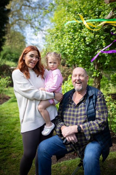 Gibson with his daughter Emma and granddaughter Nellie-Rose, two
