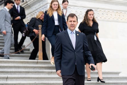 Rep. Thomas Kean Jr. walks down the House steps as others follow behind