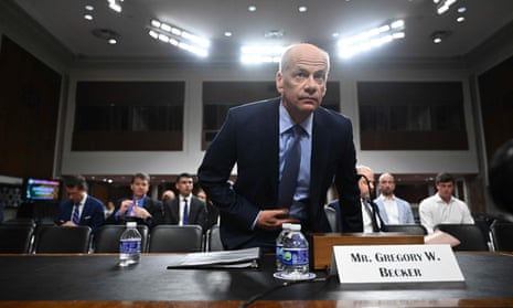 Greg Becker, former CEO of Silicon Valley Bank, arrives to testify on Capitol Hill on 16 May.