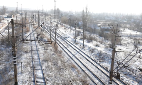 General view of railway lines, as Russia's attack on Ukraine continues, in Siversk, Ukraine.