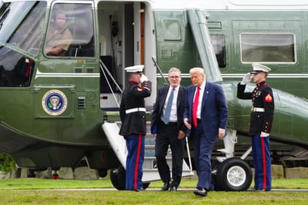 Donald Trump and Keir Starmer arrive at Trump International Golf Links