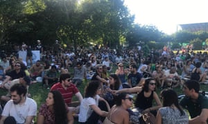 Crowds at one of the festival’s many park-based events in and around Lisbon.