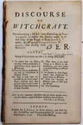 The title page of A Discourse on Witchcraft.
