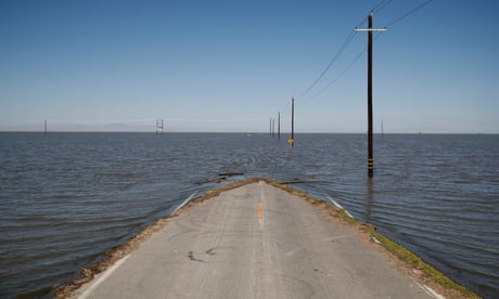 Water encroaching on a road