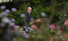 Sir Keir Starmer during his speech and press conference in the Rose Garden at 10 Downing Street