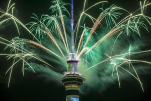 The SkyTower firework display in Auckland, New Zealand