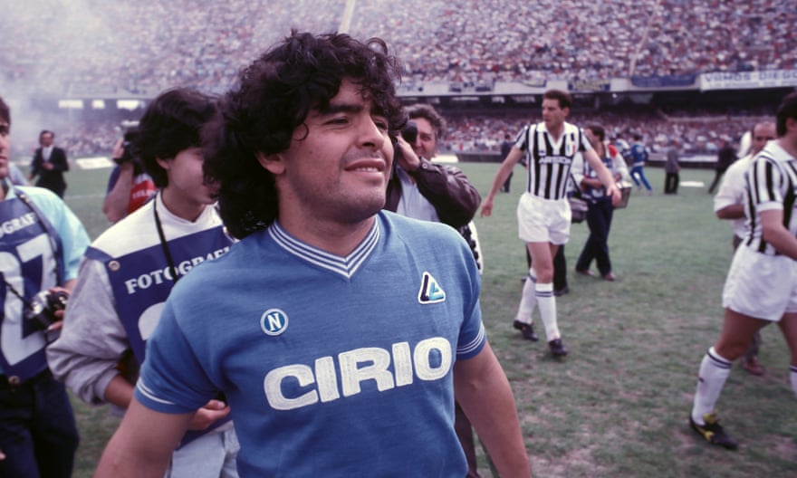 Maradona during a Serie A match between Napoli and Juventus in 1985.