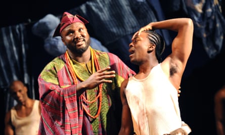 Nonso Anozie, left, and David Ajala in Death and the King’s Horseman at the Olivier theatre, London.
