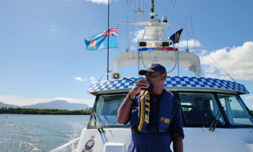 A crew member of the police boat Veiqaravi in Fiji