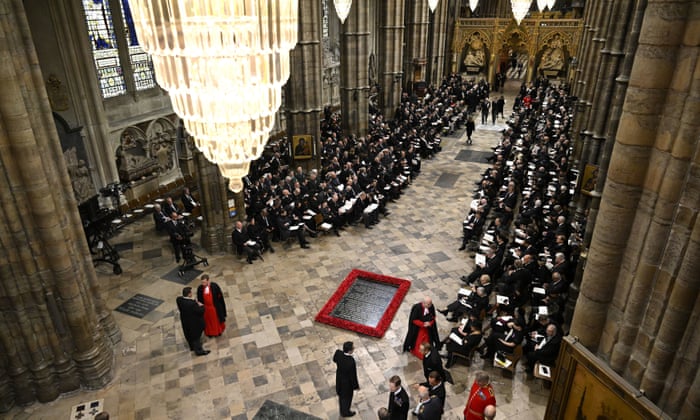 Guests arriving for the state funeral of Queen Elizabeth II.