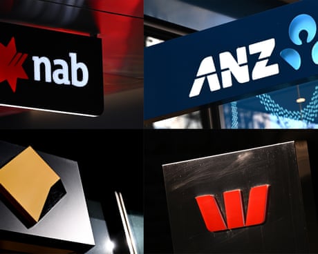 A composite image of signage of Australia's 'big four' banks ANZ, Westpac, the Commonwealth Bank and NAB signage