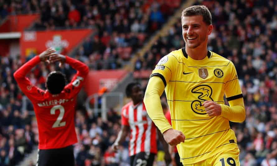 Chelsea's Mason Mount celebrates his sixth goal.