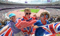 Young fans at the Olympic Stadium during the London 2012 Games.