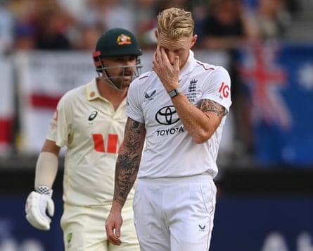 Ben Stokes near reeling by different Travis Head boundary