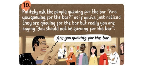 Pub etiquette – it's best to join the queue. By Stephen Collins, panel 7