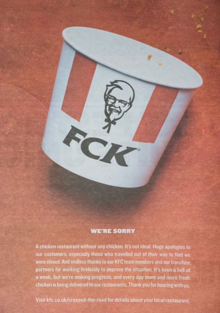 A KFC apology advert in some newspapers.