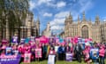 Assisted dying campaigners protest outside parliament in Westminster
