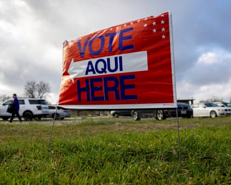 a sign says 'vote here'