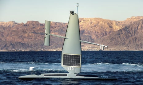 A sail drone pictured in the Gulf of Aqaba in February.