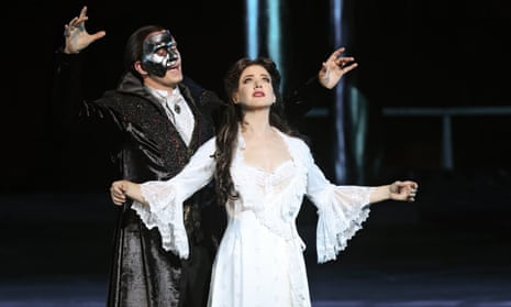 Joshua Robson as the Phantom and Georgina Hopson as Christine in Handa Opera’s Phantom of the Opera.