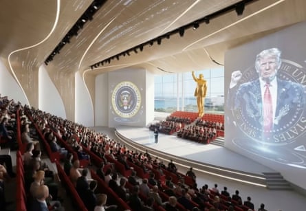 Dictator-for-life vibes … Trump’s proposed golden effigy.