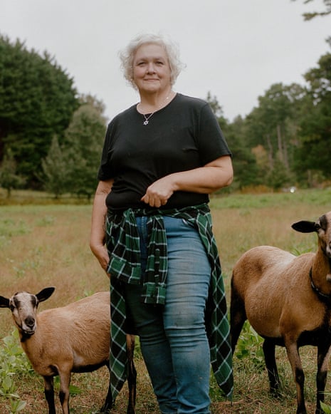 Wendy Rhein poses for a portrait at her farm in Tryon, North Carolina on Sunday, October 4, 2026. The Rheins incorporate their Jewish faith into their farming practices.
Mike Belleme for The Guardian