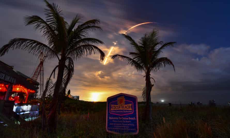 The launch of a SpaceX Falcon 9 rocket in Florida in March.