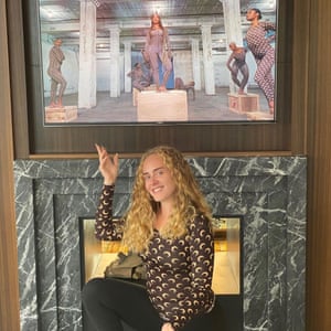 Adele in the crescent moon catsuit.