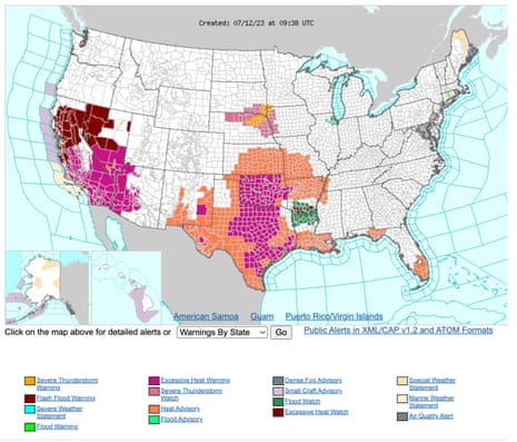 US extreme weather: excessive heat warnings extended to Florida and Texas as south swelters – live updates | Extreme weather US extreme weather: excessive heat warnings extended to Florida and Texas as south swelters – live updates | Extreme weather