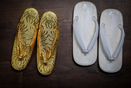 Traditional shoes used for the wedding photos.