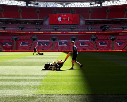 The Wembley playing surface before Manchester City v Southampton