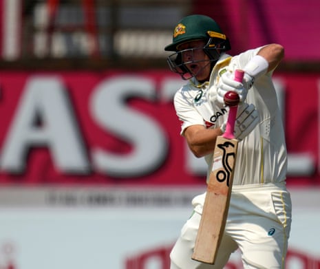 Marnus Labuschagne plays a high ball