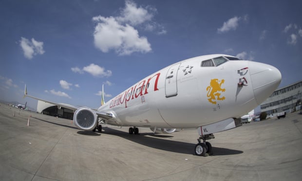 An Ethiopian Airlines Boeing 737 Max 8 plane