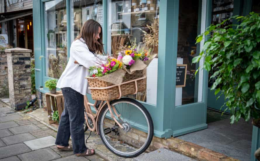 The Flower Project in Cambridge gets puts deliveries in a bike ready to go out