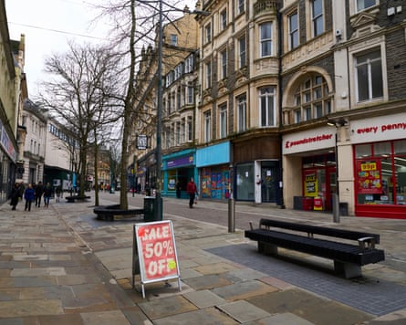 A broad sweet of Commercial Street, showing several of the units