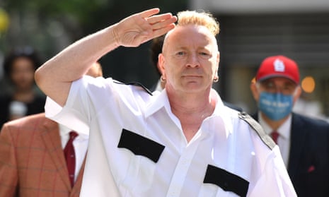 Sex Pistols frontman John Lydon, also known as Johnny Rotten, in central London.