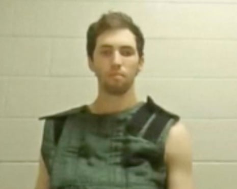 In this image from video provided by Utah state courts, Tyler James Robinson attends a virtual court hearing from prison in Utah.