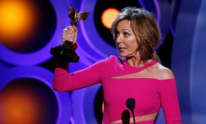 Allison Janney accepting the best supporting actress award.
