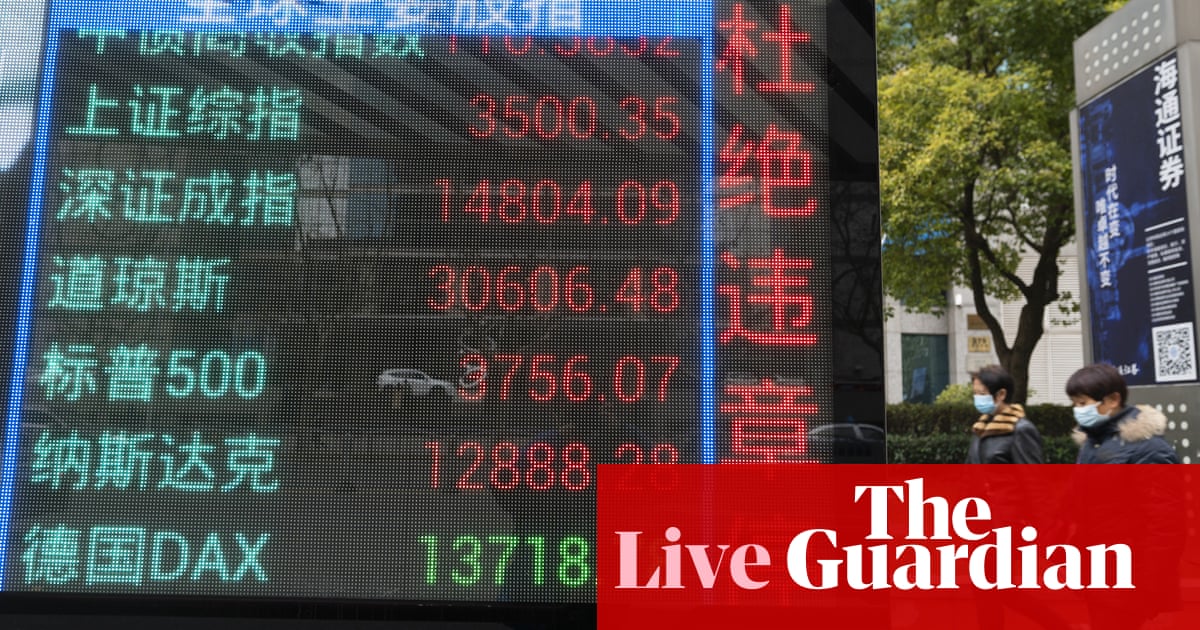 China bank regulator warns of ‘bubble’ in foreign markets – business live