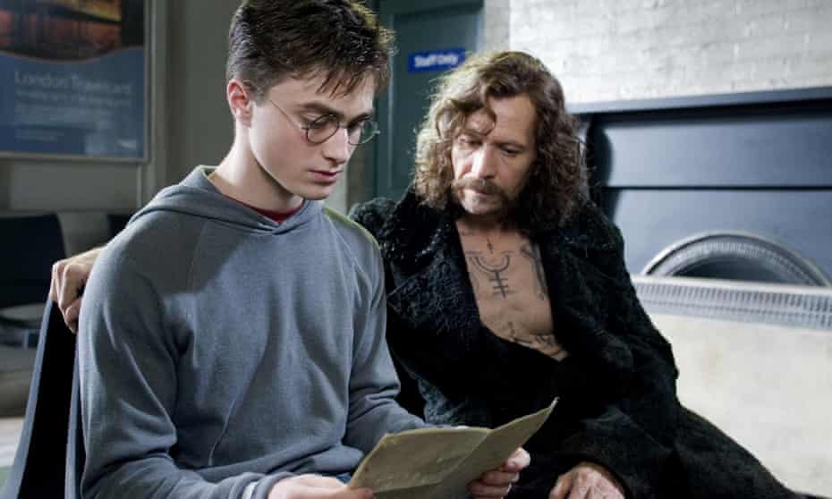 Daniel Radcliffe and Gary Oldman as Harry Potter and Sirius Black in the film series
