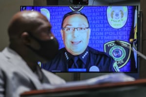 Acevedo gives his opening statement as Philonise Floyd, brother of George Floyd, listens during a House judiciary committee hearing on policing.