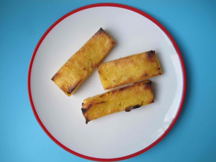 Finished with butter ... Gourmet magazine’s polenta chips.