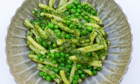 Nigel Slater’s recipe for pasta, peas and pesto