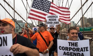 Following a rally in Brooklyn’s Cadman Plaza Park, hundreds
        of union members march across the Brooklyn Bridge in support of
        IBEW Local 3 (International Brotherhood of Electrical Workers),
        September 18, 2017 in New York City. More than 1800 members of
        IBEW Local 3 are entering their sixth month of a strike in a
        contract dispute with Charter Communications/Spectrum.