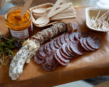 A selection of charcuterie at Högbo Brukshotell, near Sandviken, Sweden.