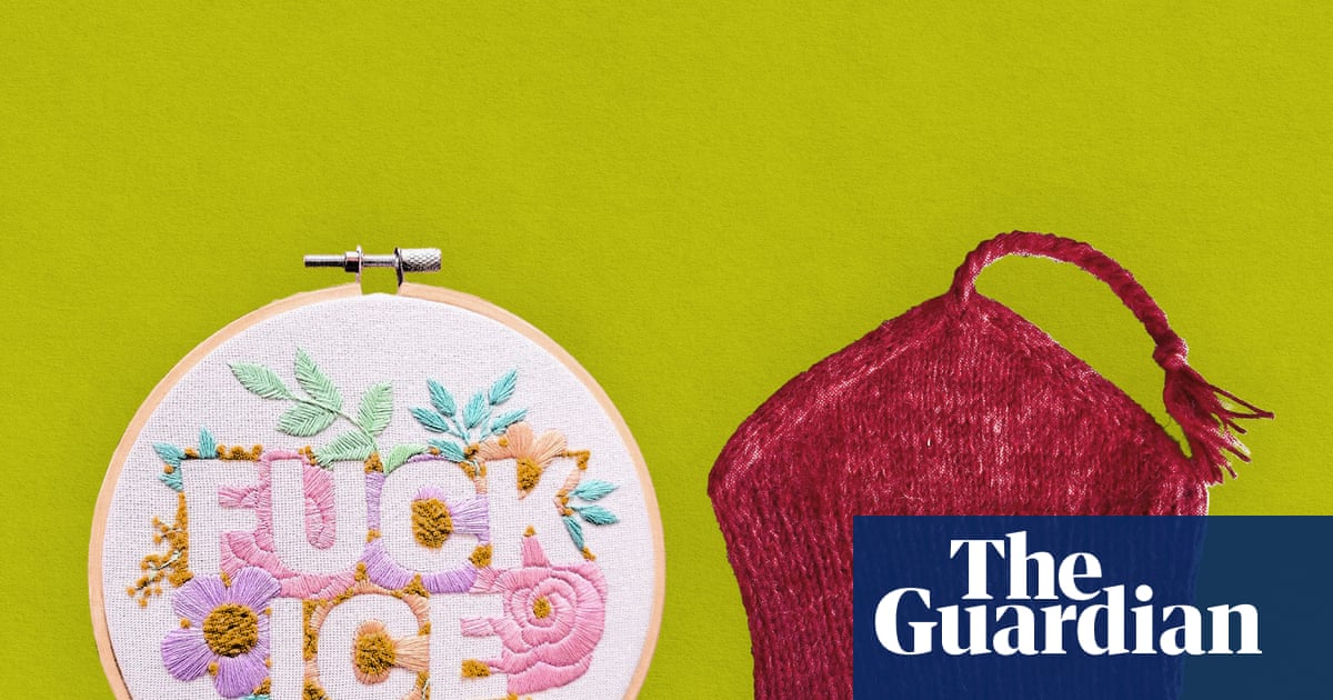 ‘Rage knitting’ against the machine: the hobbyists putting anti-ICE messages into crafts