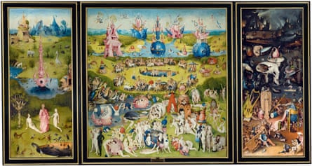 The full triptych of The Garden of Earthly Delights.